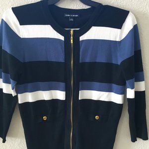 CABLE & GAUGE ZIP UP SWEATER